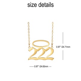 Aprila Women Necklace,Stainless Steel Minimalist Angel Number 222 Pendant Necklace Jewelry