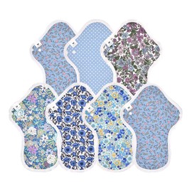 Cloth Napkins NO 6 Organic Cotton 7 Piece Set v14gr Dark Blue Adult Elegant Dark Blue Pattern