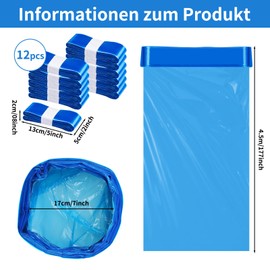 12 Stück Windeleimer Nachfüllkassetten,Windeleimer Nachfüllbeutel, Geruchsdichte Eingedickte, Hervorragende Abdichtung und Zähigkeit Kompatibel mit Tommee Tippee, Angelcare, LitterLocker, Spross etc