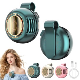 Portable Silent Mini Bladeless Fan Clip On, Mini USB Rechargeable 360° Rotatable Fan, 2026 New Adjustable 3-Speed Suspended Whirlwind Cooler Fans for Outdoor & Travel & Office (Green)