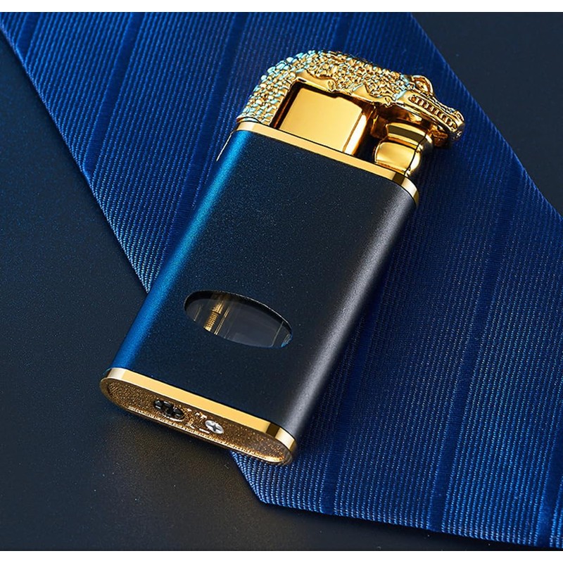 Magic Dual Flame Crocodile Lighter, 2 Jet Flame Torch Lighter,