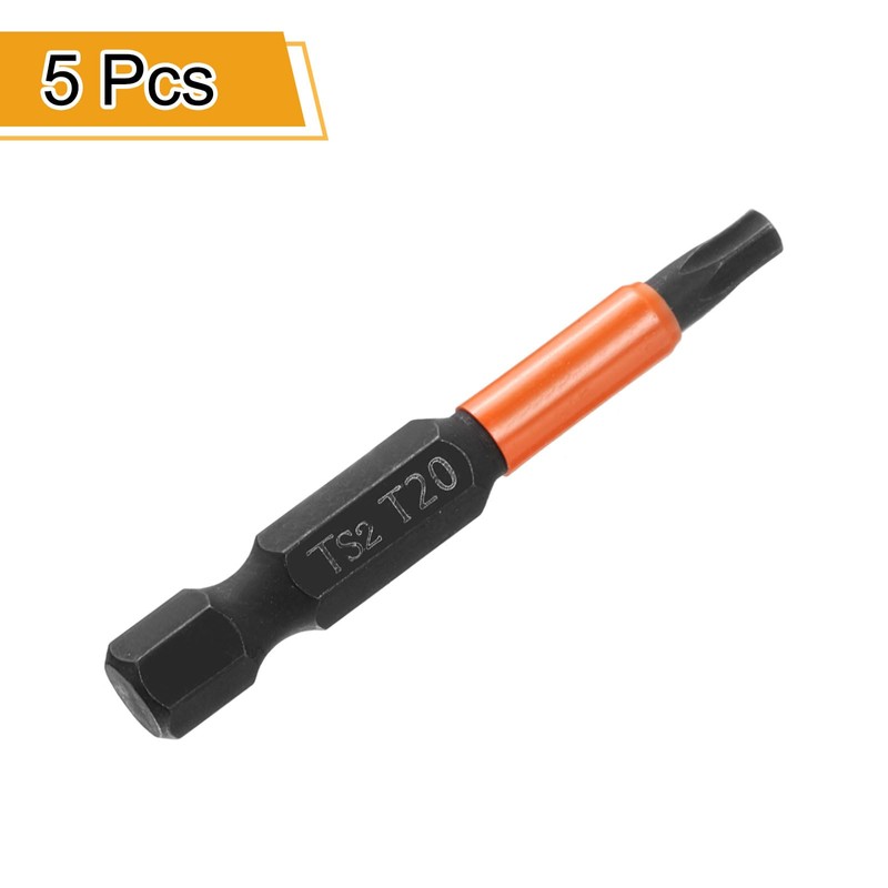 sourcing map 5pcs T20 Torx Head Screwdriver Bit 2" (50mm)