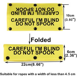 Visual Impairment Dog Leash Sleeve Careful I'm Blind Do Not Spook Dog Leash Wrap Sleeve Pet Birthday Gift (Careful I'm Blind-YE Sleeve)