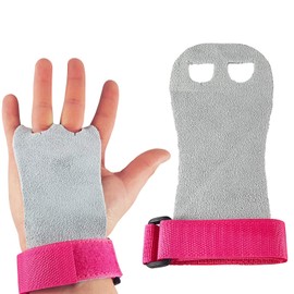 Leather Sports Gloves | Grey/Black Protects Hand, Palm, Wrist - Kids/Adult Gloves, Accessories for Sports, Fitness, Crossfit, Weights (Grey, L)