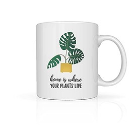 Rapoza Collective - Taza PLANTAS HOME, taza cerámica 11oz (330ml), Perfecta para la Oficina o Regalo, Taza Naturaleza