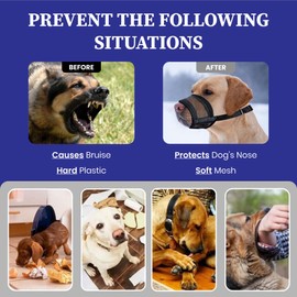 Evollax Dog Muzzle for Small Dogs – Soft Air Mesh Muzzle for Small Dog | Small Dog Muzzle for Barking | Mussels for Dogs | Small Dog Muzzles to Prevent Biting Perfect for Small to Large Dogs