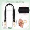 PH PandaHall 20 Inch Black Genuine Leather Purse Strap Bag