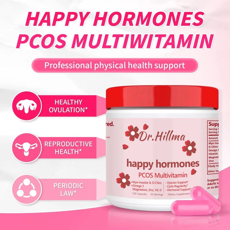 AS SHOW HAPPY HORMONES PCOS Multivitamin Prebiotic Probiotic Blend Vaginal