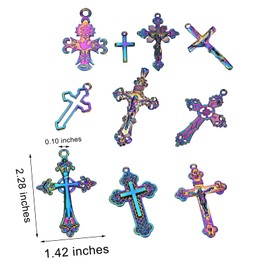 BEEFLYING Charms Pendant Rainbow Colour Alloy Pendant for DIY Bracelet Necklace Earrings Jewellery Making, Metal