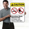 Caution Hazardous Waste Material Only Sign, 18x24 Inches, 55 mil