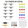 DisplayMore 101PCS 33MM Ultra-Professional Extended Fingerboard Trucks & Multicolor Bearingless