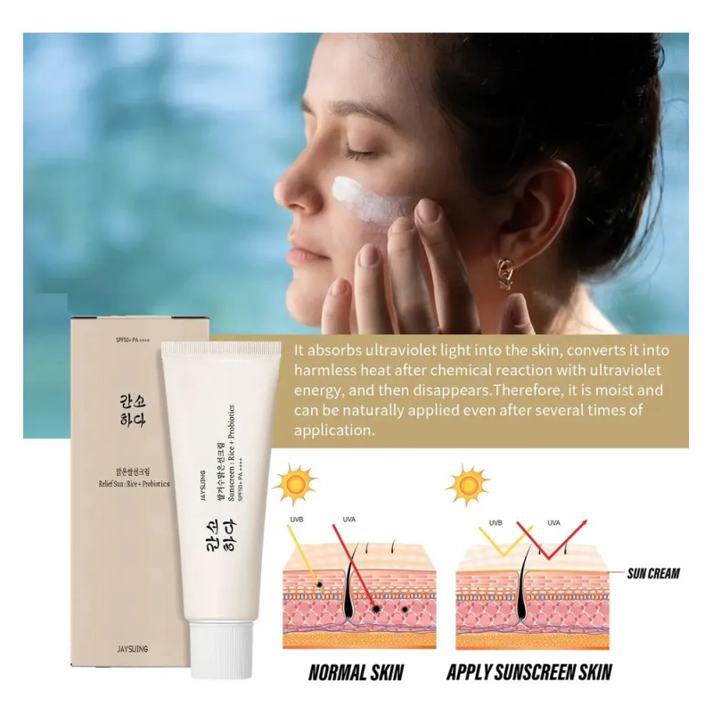 Bloqueador Facial Jaysuing Arroz Probióticos Spf50