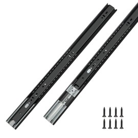 LONTAN 18 inch Soft Close Drawer Slides Black Side/Rear Mount Drawer Slides 1 Pair Full Extension Ball Bearing Drawer Slides Bottom Mount Drawer Slides Heavy Duty 100lb Capacity