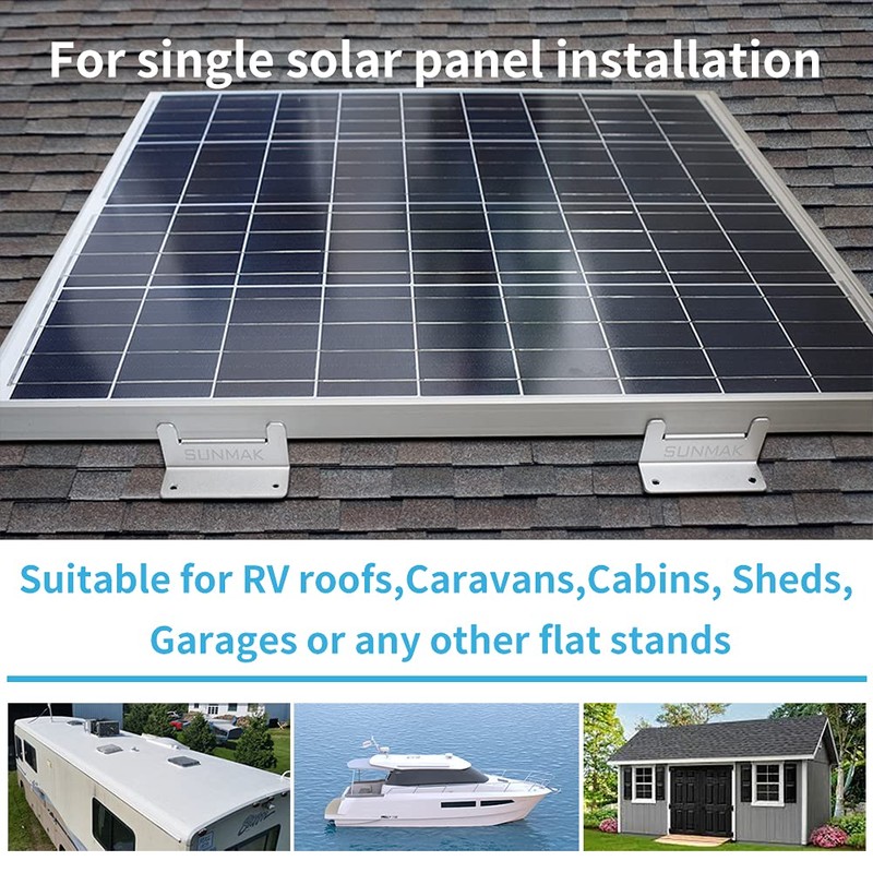 SUNMAK 16 Units per Set Solar Panel Mounting Z Brackets,
