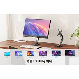 UPERFECT Monitor Arm Desk Mount, VESA 75x75 & 100x100mm, Single Monitor Stand for 13.3"-18.5" Screens (Load Capacity ≤5kg), Stable Aluminum Alloy Rotate Base, Easy for Adjustable Height, Tilt, Rotatio