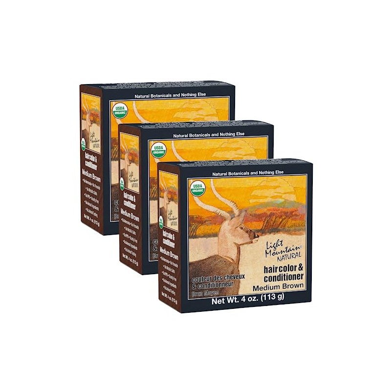 Light Mountain Natural Hair Color & Conditioner, Medium Brown, 4