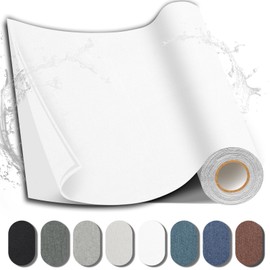 Shagoom Fabric Repair Patch, Fabric Large Repair Tape, Self-Adhesive Fabric Patches for Furniture, Sofa, Car Interior, Shoes, Hand Bag, Clothing (White, 3.5X79 Inch)