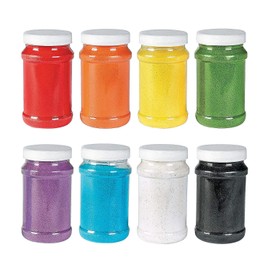 Colorful Craft Sand Bulk Set - 8 Colors, 22 oz Each - Red, Orange, Yellow, Green, Purple, Blue, White and Black