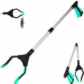 Grabber Reacher Tool - Foldable Gripper and Reaching Tool - Heavy Duty Pick Up Stick Grabbers for Seniors, Trash, Surgery Recovery Must Haves Gifts, 32” Picker Upper Grabber (Verdant)