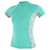 O'NEILL Wetsuits Women's Standard Side Print Short Sleeve Rash Guard,