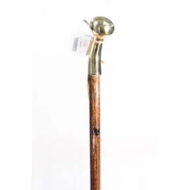 Walking Cane - Original Bubba Stik "Standard" Style Walking Stick with Brass Hame Handle. Made in Texas by Real Texans. (Mahogany, 39" Tall)