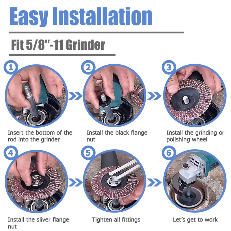 Mesee 3 Pieces 5/8-11 Thread Angle Grinder Extension Connecting Rods