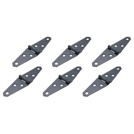 Geesatis 6 Pcs Strap Hinges Heavy Duty Hinge 2 inch Cabinet Latch Door Hinge, with Mounting Screws, Black