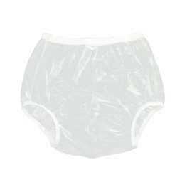 Haian Adult Incontinence Pull-on Plastic Pants PVC Pants 3 Pack (Small, Transparent White)