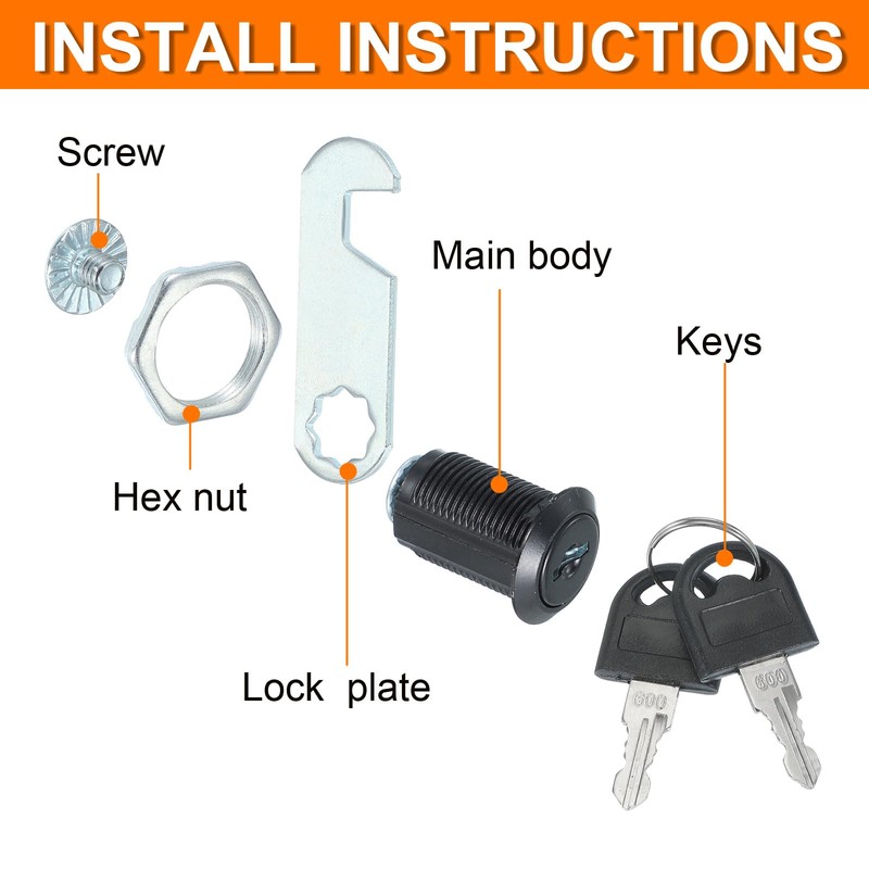 sourcing map 4 Pcs 5/8" Keyed Alike Cabinet Cam Lock