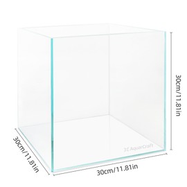 Ultra Clear Glass Fish Tank 6.5 Gallon, 6mm Thickened Rimless Aquarium Tank Low Iron, Cube Aquarium 11.8in x 11.8in x11.8in