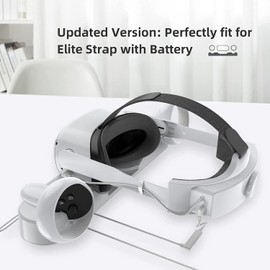 Smatree Charging Dock Compatible for Quest 2, VR Controller and Headset Charge Simultaneously, [Updated Support Elite Strap with Battery] (with 2 Rechargeable Batteries)