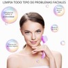 3 cepillos de limpieza facial con mango acrílico, exfoliante facial