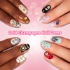 Champagne Gold Crystal Nail Art Rhinestones Kit, Mixed Sizes Half