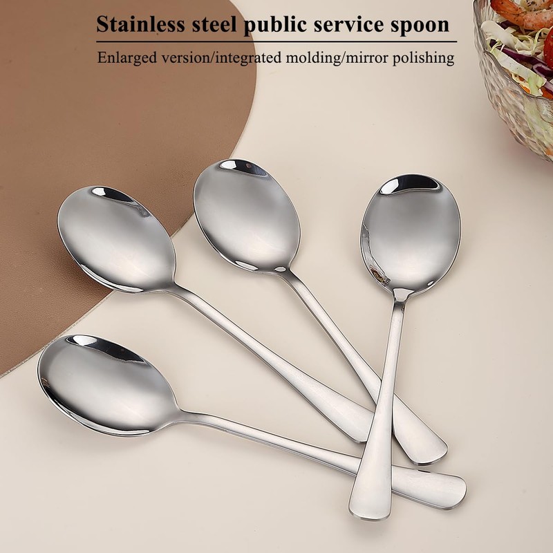 Serving Spoons Pack of 4, Kyraton Large Solid Serving Spoons