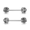 Oufer 14G D20 Dice Glitter Nipple Barbell Jewelry - Color: