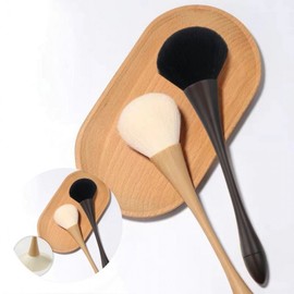 Foundation Blending Brush Multi-purpose Cosmetic Brush Premium Beauty Tool Skin-Friendly Brush Light Wood 2ea