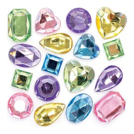 Baker Ross Large Jewellery Stone Stickers in Pastel Colours - Pack of 120, Craft Material Spring for Children with Gemstones (FC355), Assorted