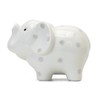 Child to Cherish Ceramic Elephant Piggy Bank, Gray Polka Dots