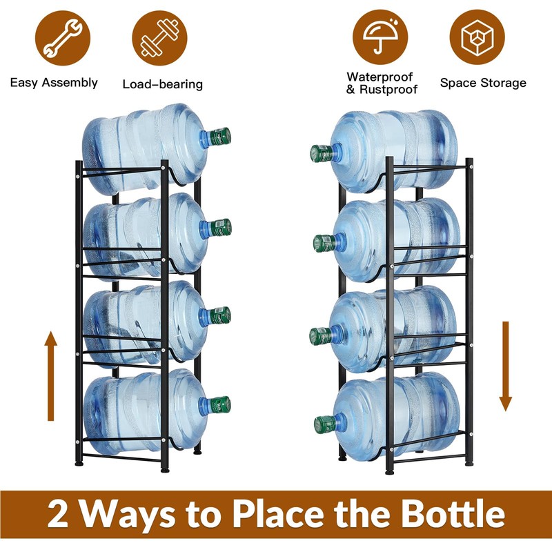 smusei 5 Gallon Water Bottle Holder 4 Tier Water Cooler