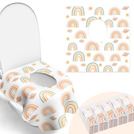 Paquete de 30 fundas de asiento de inodoro desechables, envueltas individualmente para viajes, grandes fundas impermeables para orinal para niños y adultos, entrenamiento para baño público, avión