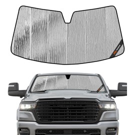 Pigenius Windshield Sun Shade for Ram 1500 2019-2025 Without Sensor with Standard Rearview Mirror, Custom Fit Front Window Sunshade - AstraGuard