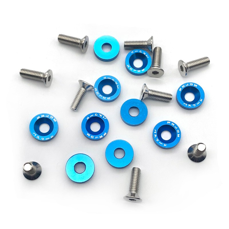 Zoucsj 20pcs J-D-M Billet Aluminum Fender Bumper Washer Bolt Engine