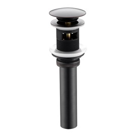 Luxier DS02-TO 1-5/8 in. Brass Bathroom and Vessel Sink Push Pop-Up Drain Stopper with Overflow in Oil Rubbed Bronze