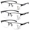 Caeyer 3 Pack Progressive Multifocus Reading Glasses Men Blue Light