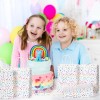 Pasimy 24 Pcs Rainbow Confetti Paper Gift Bags with Handles