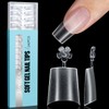 TOMICCA Short Coffin Nail Tips, Acrylic Half Cover Nail Tips