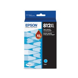 EPSON 812 DURABrite Ultra Ink High Capacity Cyan Cartridge (T812XL220-S) Works with WorkForce Pro WF-7310, WF-7820, WF-7840, WorkForce EC-C7000