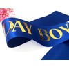Birthday Sash for Men Blue with Gold Foil Letter 16th