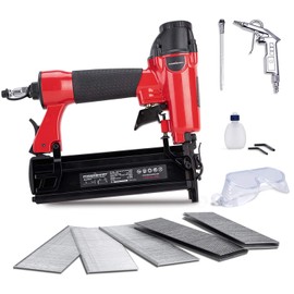 POWERSMART Brad Nailer, Pneumatic Brad Nailer 18-Gauge Compatible 5/8-IN to 2-IN, 100-Fastener Air-powered Nail Gun for Carpentry, Uphostery and Woodworking, PS6130