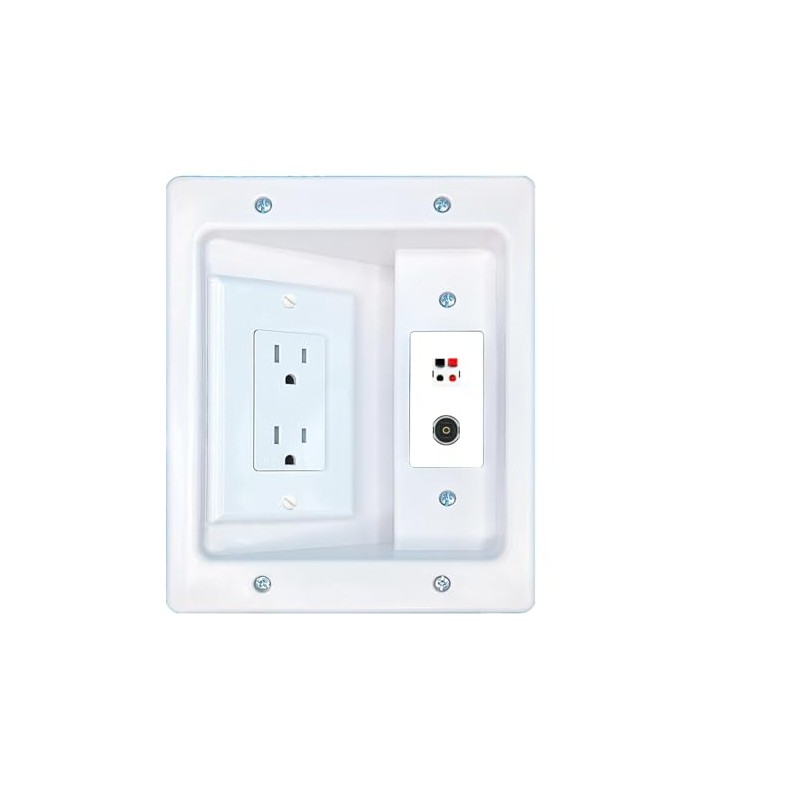 RiteAV Speaker TOSLINK Recessed Wall Plate Cable Concealer Management Kit